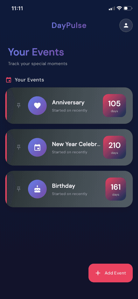 Your Events Dashboard