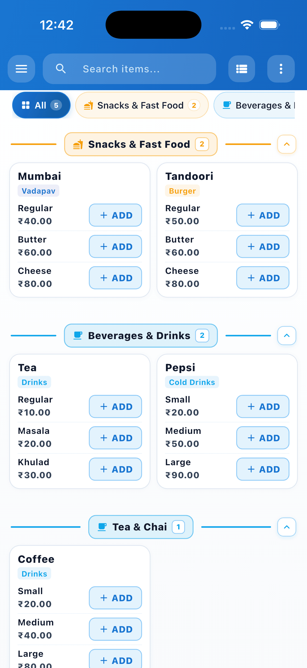ReceiptPrint POS Checkout Screen