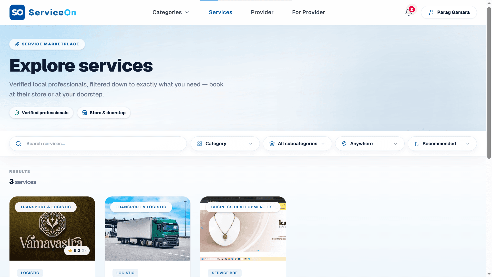 Category & Service Directory