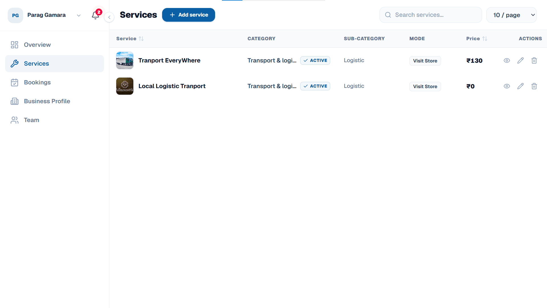 Vendor & Partner Dashboard